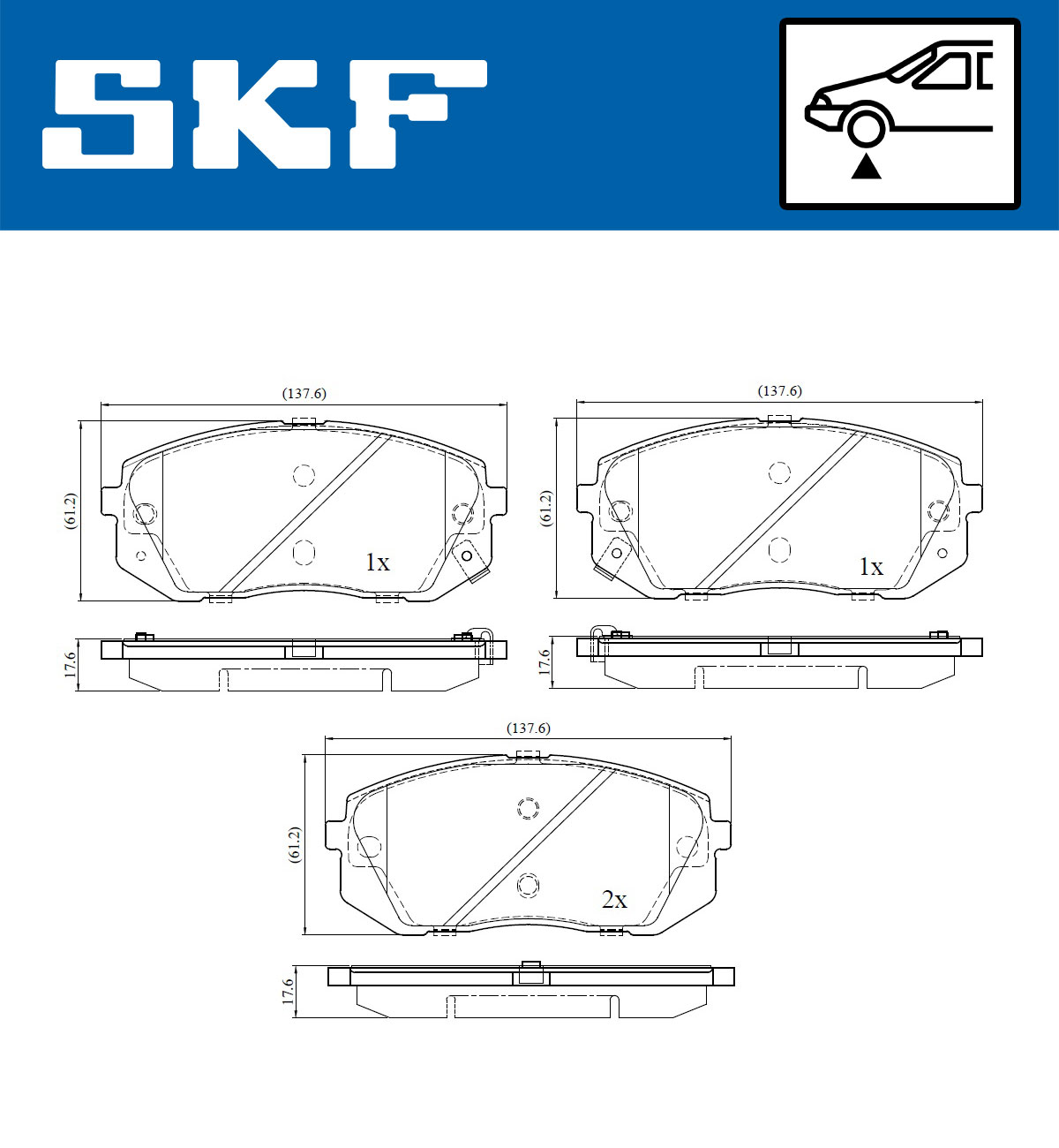 Set placute frana,frana disc VKBP 80267 A SKF